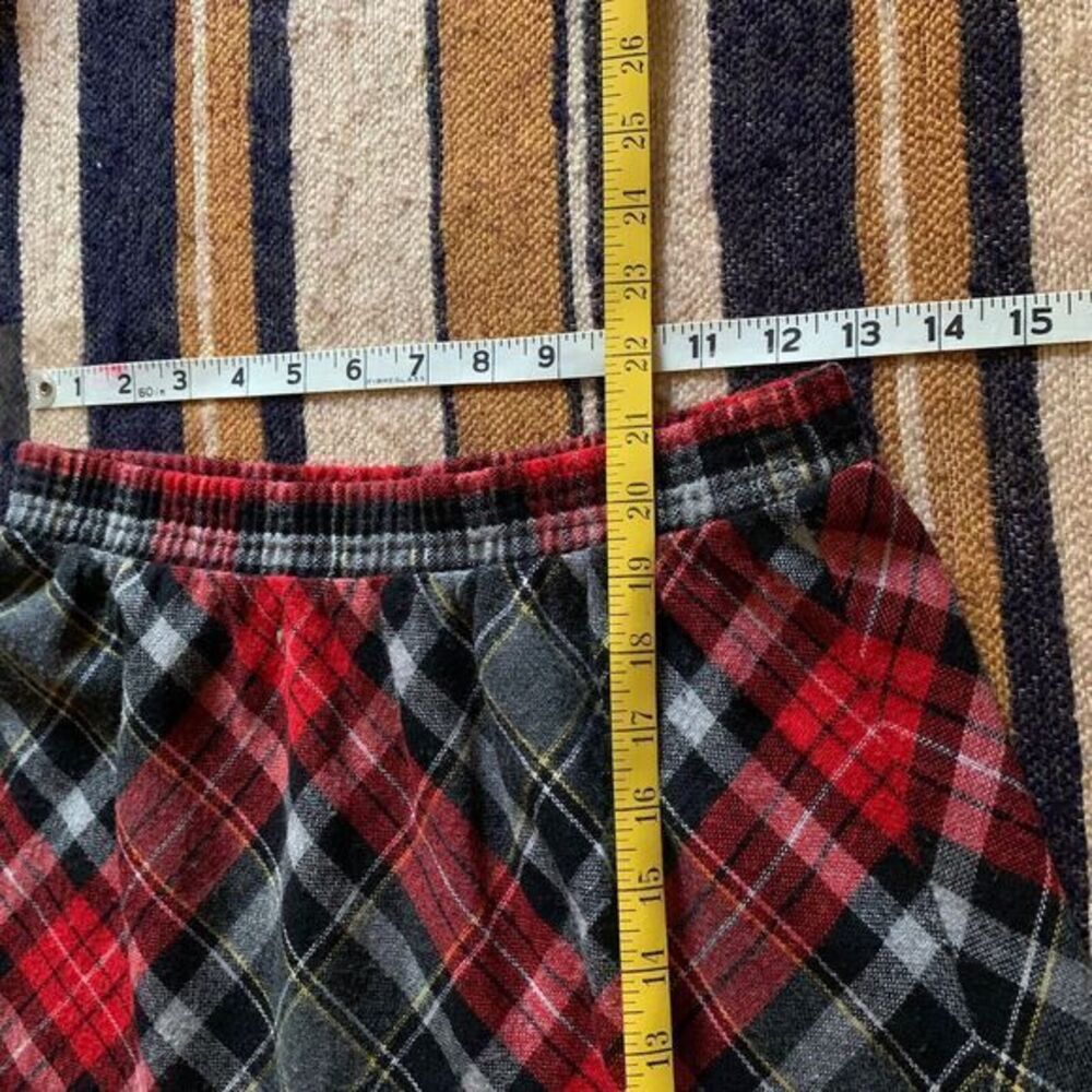 VTG Preppy Wool Skater Plaid Skirt Christmas Red Academia Eccobay Medium - Picture 6 of 6